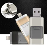 Type-C + 8 Pin + USB 3.0  3 In 1 OTG Metal USB Flash Drive, 256GB - Image 7