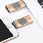 Type-C + 8 Pin + USB 3.0  3 In 1 OTG Metal USB Flash Drive, 256GB - Image 5