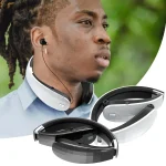 Telescopic Neck-Mounted Folding Bluetooth Earphone, Black, White - Image 6