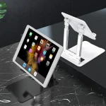 Desktop Foldable Liftable Anti-Skid Mobile Phone And Tablet Stand, Black, White - Image 2