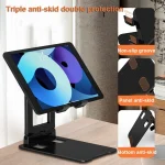 Desktop Foldable Liftable Anti-Skid Mobile Phone And Tablet Stand, Black, White - Image 6