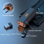 4 in 1 Retractable Fast Charging Data Cable with OTG Adapter Function - Image 3