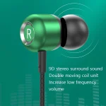 2 PCS TS6000 3.5mm Metal Elbow In-Ear Wired Control Earphone with Mic, White, Red, Green, Black - Image 2