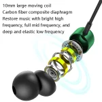 2 PCS TS6000 3.5mm Metal Elbow In-Ear Wired Control Earphone with Mic, White, Red, Green, Black - Image 4