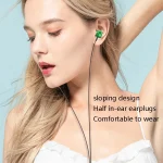2 PCS TS6000 3.5mm Metal Elbow In-Ear Wired Control Earphone with Mic, White, Red, Green, Black - Image 6