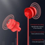 EN3900 3.5mm Plug In-Ear Wired Control Earphone with Mic, White, Red, Black - Image 2