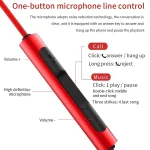 EN3900 3.5mm Plug In-Ear Wired Control Earphone with Mic, White, Red, Black - Image 4