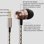 2 PCS EN500 3.5mm Plug Snake Pattern In-Ear Phone Earphone, Black, Rose Gold - Image 2