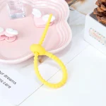 20 PCS Silicone Data Cable Storage Strap Cable Organizer, 21cm Yellow, 21cm Red, 21cm Green, 21cm Blue, 21cm Orange, 21cm Pink, 21cm Brown, 21cm Grey