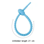 20 PCS Silicone Data Cable Storage Strap Cable Organizer, 21cm Yellow, 21cm Red, 21cm Green, 21cm Blue, 21cm Orange, 21cm Pink, 21cm Brown, 21cm Grey - Image 3