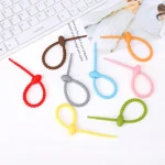 20 PCS Silicone Data Cable Storage Strap Cable Organizer, 21cm Yellow, 21cm Red, 21cm Green, 21cm Blue, 21cm Orange, 21cm Pink, 21cm Brown, 21cm Grey - Image 6