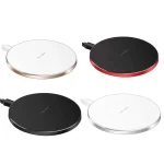 15W Metal Round Wireless Charger Smart Fast Charge, Black + Black Surface, Silver + White Surface, Red + Black Surface, Gold + White Surface, Mirror Black, Mirror White - Image 6