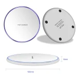 15W Metal Round Wireless Charger Smart Fast Charge, Black + Black Surface, Silver + White Surface, Red + Black Surface, Gold + White Surface, Mirror Black, Mirror White - Image 2