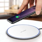 15W Metal Round Wireless Charger Smart Fast Charge, Black + Black Surface, Silver + White Surface, Red + Black Surface, Gold + White Surface, Mirror Black, Mirror White - Image 5