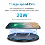 20W QI Metal Mirror Ultra-thin Wireless Charger, White, Black - Image 4