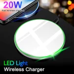 20W QI Metal Mirror Ultra-thin Wireless Charger, White, Black - Image 6