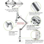 TB-03 Aluminum Alloy Tablet PC Stand Lazy Bedside Desktop Folding Camera Microphone Stand, TB-03 - Image 4