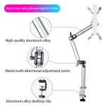 TB-03 Aluminum Alloy Tablet PC Stand Lazy Bedside Desktop Folding Camera Microphone Stand, TB-03 - Image 5