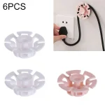6 PCS Power Cable Data Cable Winder Traceless Paste Hook Cable Organizer