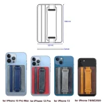 2 PCS Leather Phone Card Sleeve Back Sticker Wrist Pull Strap Holder, Card Sleeve Black, Card Sleeve Brown, Card Sleeve Blue, Card Sleeve Red - Image 3