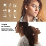 Mini Wireless With Charged Power Display ENC Bluetooth Headset, Blue, Black, Pink - Image 6