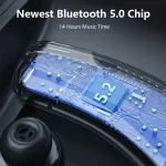 V9S Bluetooth Headset Noise Cancelling Headphones With LED Display, Black Single Ear, Blue Single Ear - Image 3