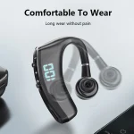 V9S Bluetooth Headset Noise Cancelling Headphones With LED Display, Black Single Ear, Blue Single Ear - Image 4