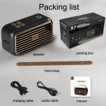 X7 Outdoor Portable Dual Speaker Wireless Bluetooth Retro Portable Speaker, White, Blue, Black, Red, Green - Image 7