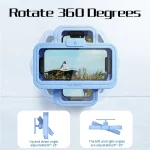 Oatsbasf  Bathroom Waterproof Phone Case Holder Shower Phone Box Wall Mount Phone Holder, White, Blue - Image 4