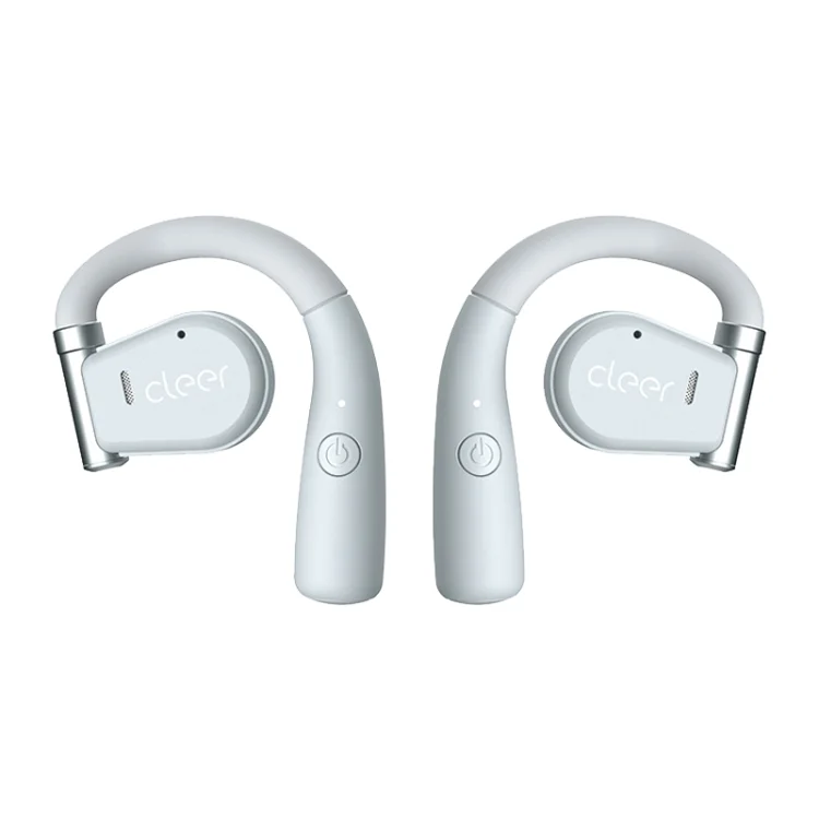 Cleer Call Noise Cancelling Music Gaming Swivel Over-Ear Wireless Bluetooth Earphones, White, Blue