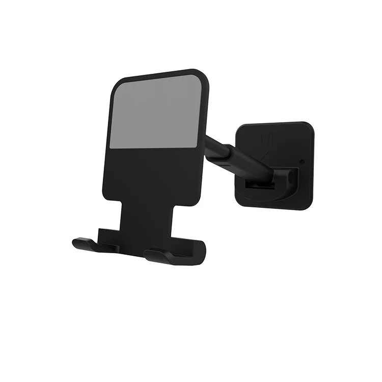 2 PCS T11 Wall Paste Mobile Phone Bracket Foldable Lift Bathroom Kitchen Wall Bracket, Black, White