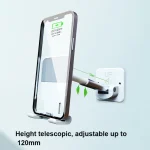 2 PCS T11 Wall Paste Mobile Phone Bracket Foldable Lift Bathroom Kitchen Wall Bracket, Black, White - Image 4