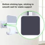 2 PCS T11 Wall Paste Mobile Phone Bracket Foldable Lift Bathroom Kitchen Wall Bracket, Black, White - Image 6