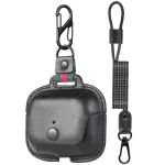 Earphone Cowhide Leather Sleeve Storage Box Protective Case with Lanyard, For AirPods Pro, For AirPods 3