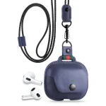 Earphone Cowhide Leather Sleeve Storage Box Protective Case with Lanyard, For AirPods Pro, For AirPods 3 - Image 4