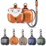 Earphone Cowhide Leather Sleeve Storage Box Protective Case with Lanyard, For AirPods Pro, For AirPods 3 - Image 8