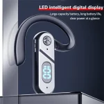 V28 Bluetooth Headset Hanging Ear Digital Display Single Ear Voice Control Earphone, V28 Black - Image 5