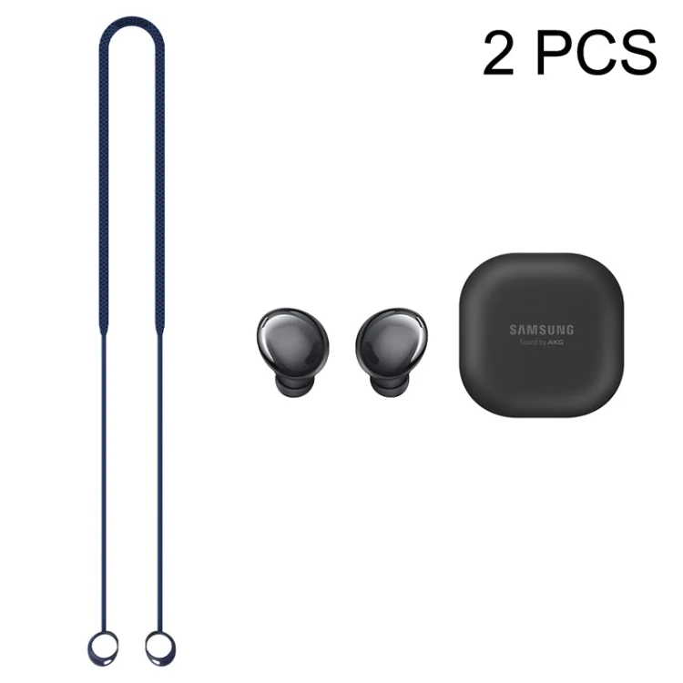 2 PCS Bluetooth Earphone Silicone Anti-Lost Cord For Samsung Glaxy Buds Pro, Black, Blue, Red, White