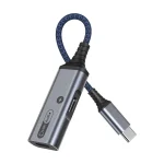 MH338A Dual Type-c / USB-c Adapter Cable Mobile Phone Live Audio Charging Cable, MH338A (Gray), MH338A (Black)