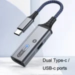 MH338A Dual Type-c / USB-c Adapter Cable Mobile Phone Live Audio Charging Cable, MH338A (Gray), MH338A (Black) - Image 4