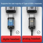 MH338A Dual Type-c / USB-c Adapter Cable Mobile Phone Live Audio Charging Cable, MH338A (Gray), MH338A (Black) - Image 7