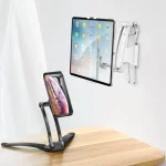 PB-41E Desktop Phone Tablet Lazy Folding Stand, Black, Silver - Image 2