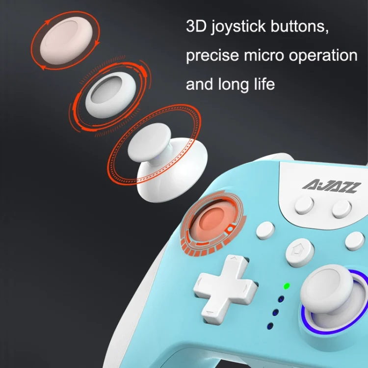 TBD0602348901_B3.webp Ajazz AG110 Wired Vibration Sensing Gamepad For Xbox, Cable Length: 2m, AG110(Black), AG110(White Blue) - Image 4
