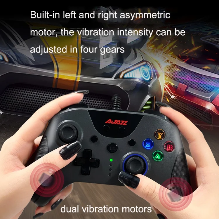TBD0602348901_B5.webp Ajazz AG110 Wired Vibration Sensing Gamepad For Xbox, Cable Length: 2m, AG110(Black), AG110(White Blue) - Image 6
