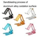 XY-02 Folding Live Aluminum Alloy Desktop Tablet Computer Mobile Phone Bracket, Blue, Gold, Silver, Black, Pink - Image 2