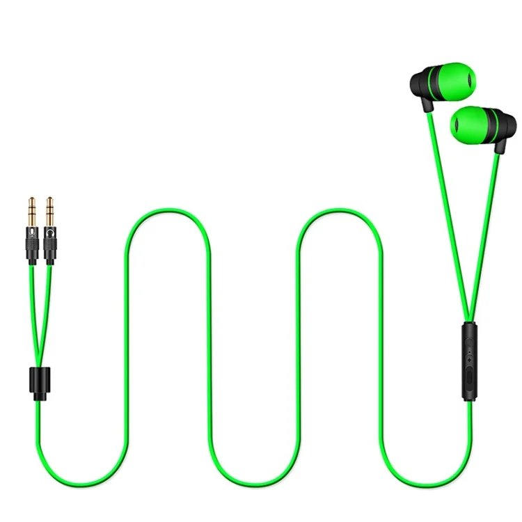 JS-V1 Computer Game Wired Headphones with Microphone, Spec:, Iron Gray Double 3.5, Black Green Double 3.5, Iron Gray USB