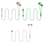 JS-V1 Computer Game Wired Headphones with Microphone, Spec:, Iron Gray Double 3.5, Black Green Double 3.5, Iron Gray USB - Image 2