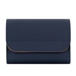Baona BN-Q009 Small Leather Mouse Charger Storage Bag, Deep Blue+Yellow, Gray Green+Light Green, Silver+Blue