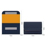 Baona BN-Q009 Small Leather Mouse Charger Storage Bag, Deep Blue+Yellow, Gray Green+Light Green, Silver+Blue - Image 3