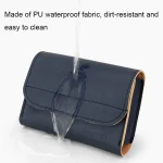 Baona BN-Q009 Small Leather Mouse Charger Storage Bag, Deep Blue+Yellow, Gray Green+Light Green, Silver+Blue - Image 4